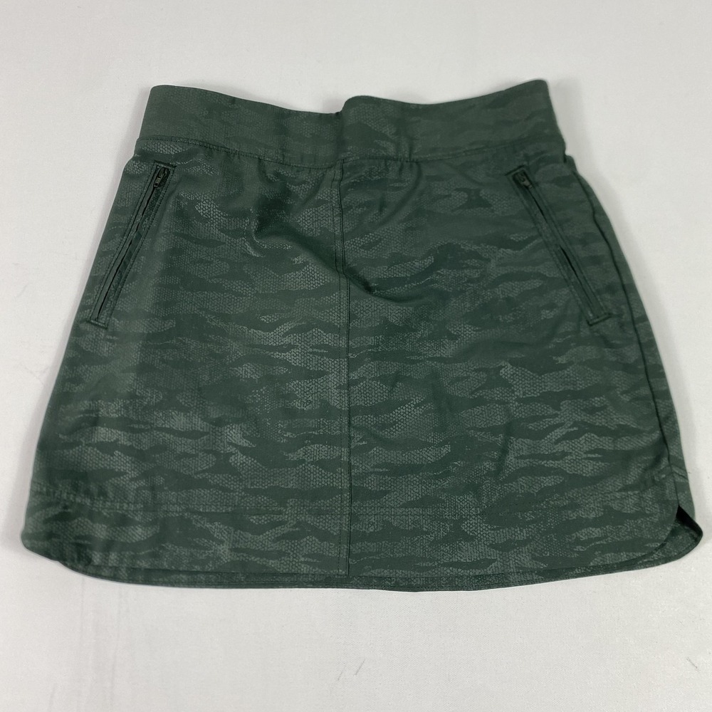 Orvis Skort Womens‎ Small Green Camo Hiking Walking Built In Shorts Zip Pockets